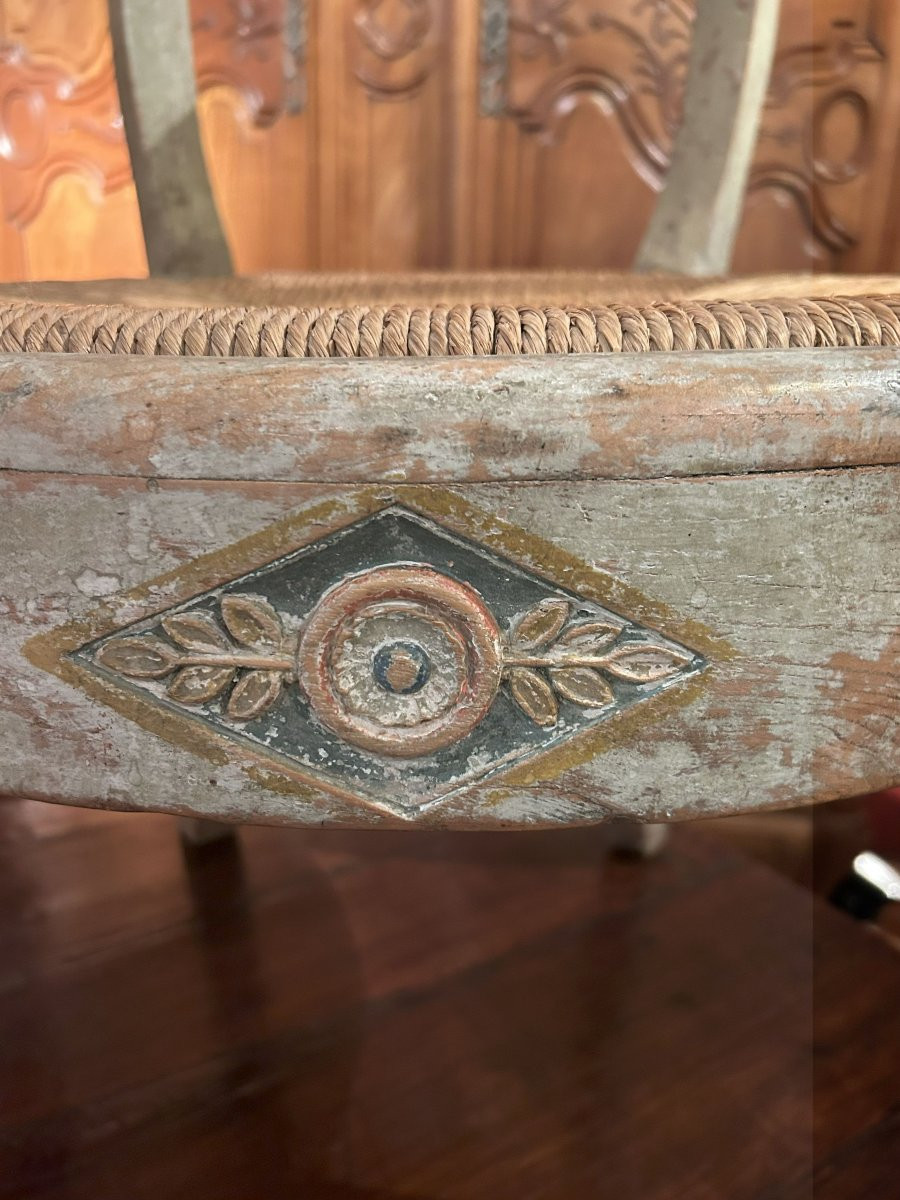 Gondola Armchair With Phrygian Cap Decoration, 18th Century-photo-4