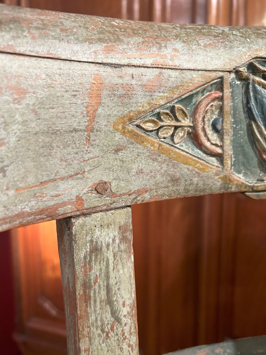 Gondola Armchair With Phrygian Cap Decoration, 18th Century-photo-5