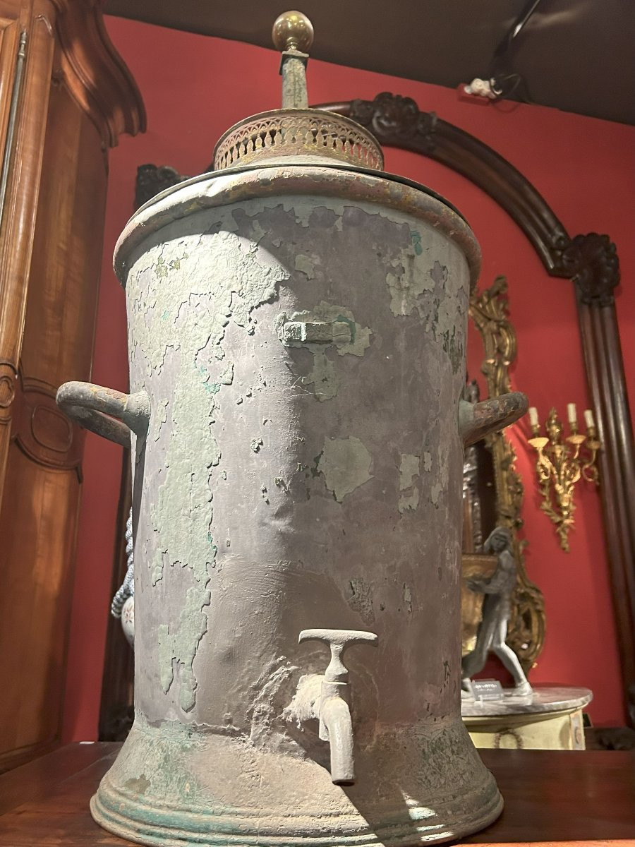 Paire de Fontaines de table en tôle 19ème siècle-photo-2