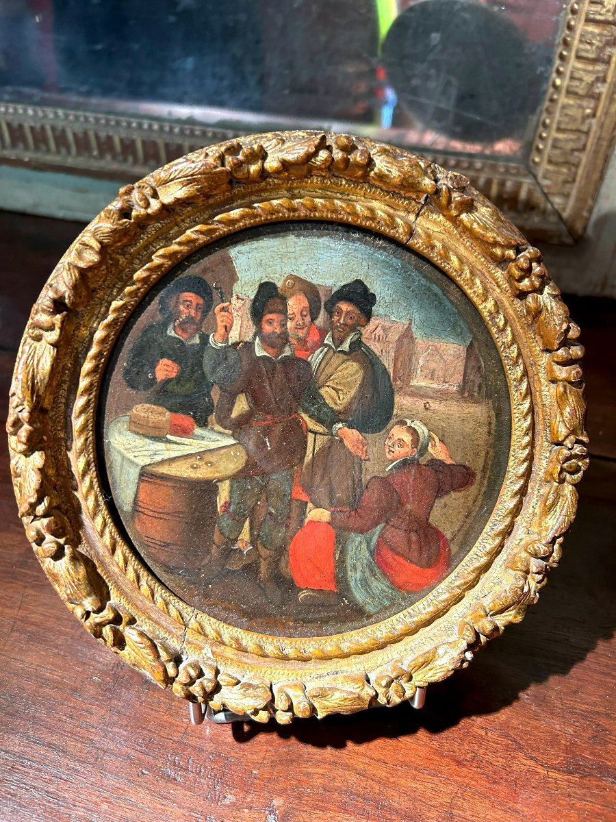 Painting On Wood Panel 17th Century-photo-4