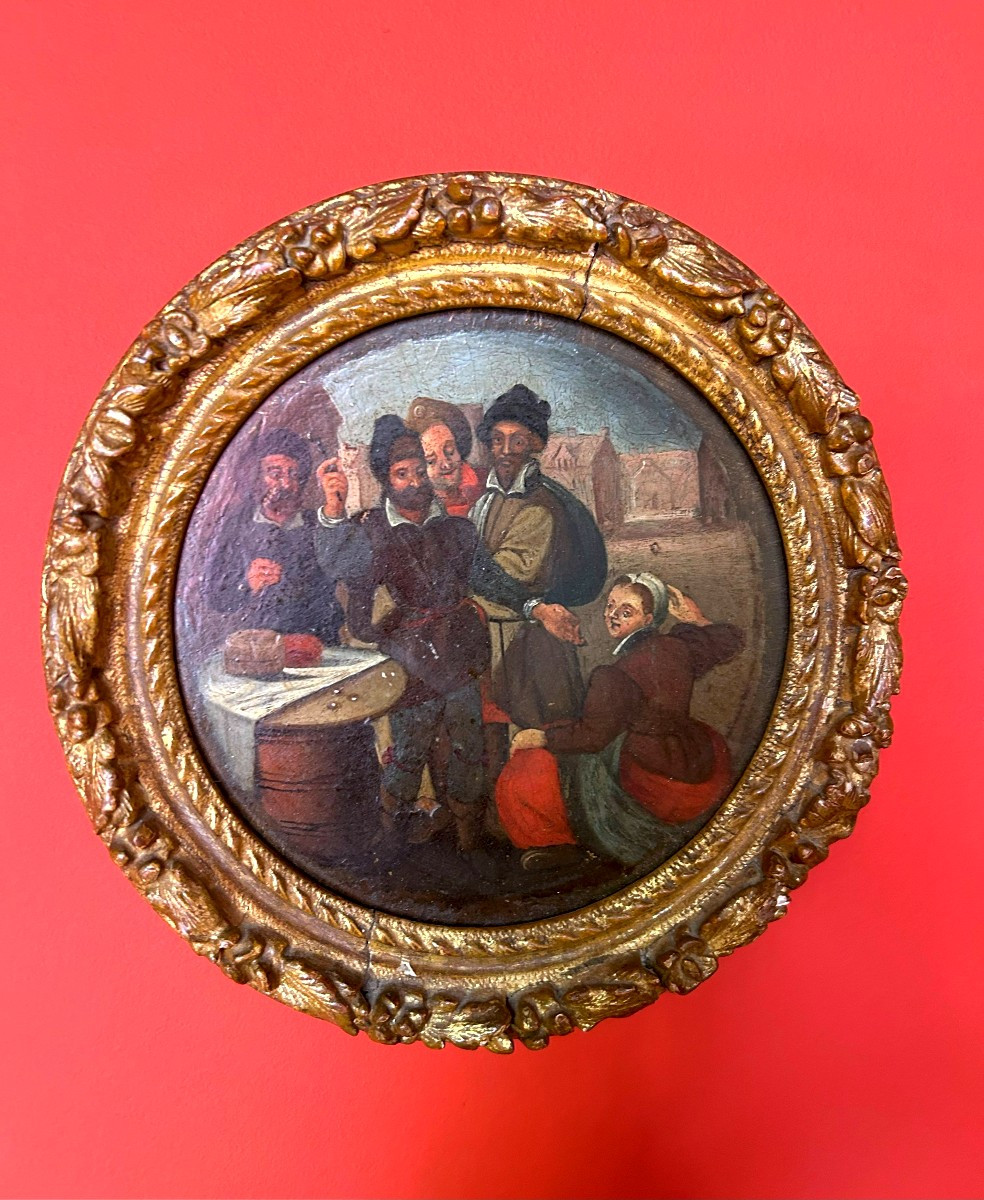 Painting On Wood Panel 17th Century