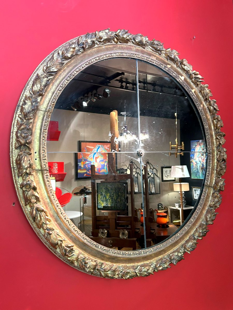 Miroir Tondo D'époque Louis XIV-photo-1