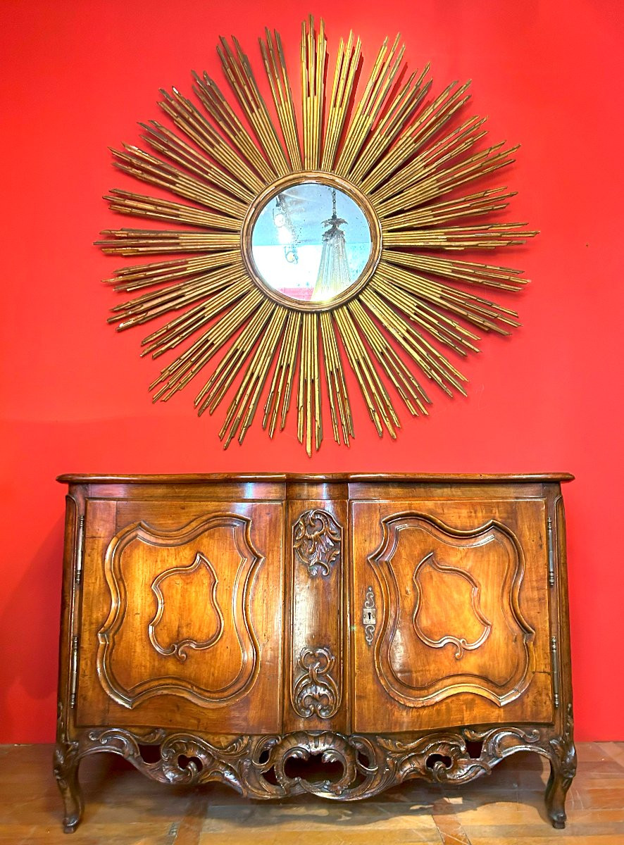 Miroir Soleil en Bois Doré D'époque Napoléon III -photo-1