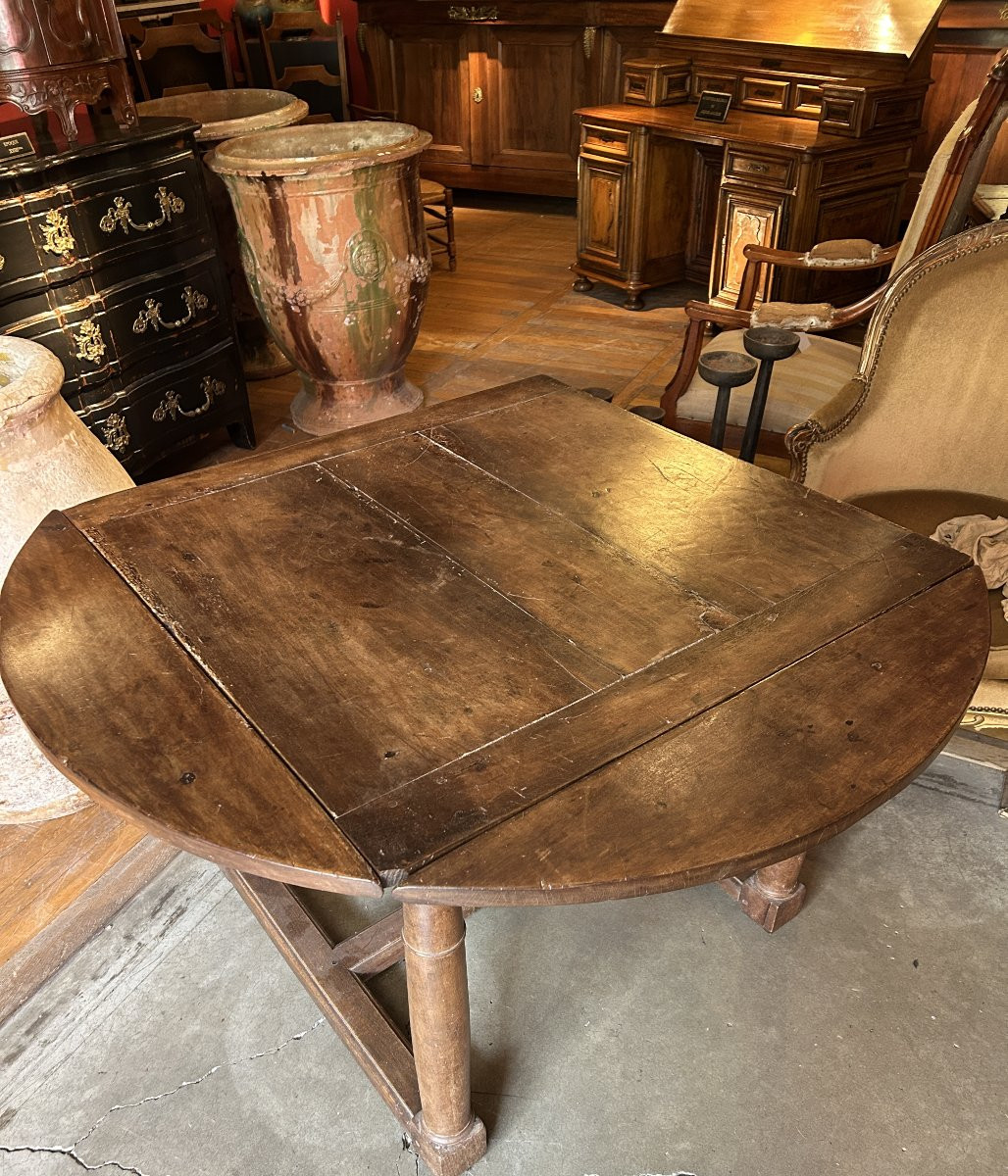 Table en bois de Noyer d'époque Louis XIV-photo-2