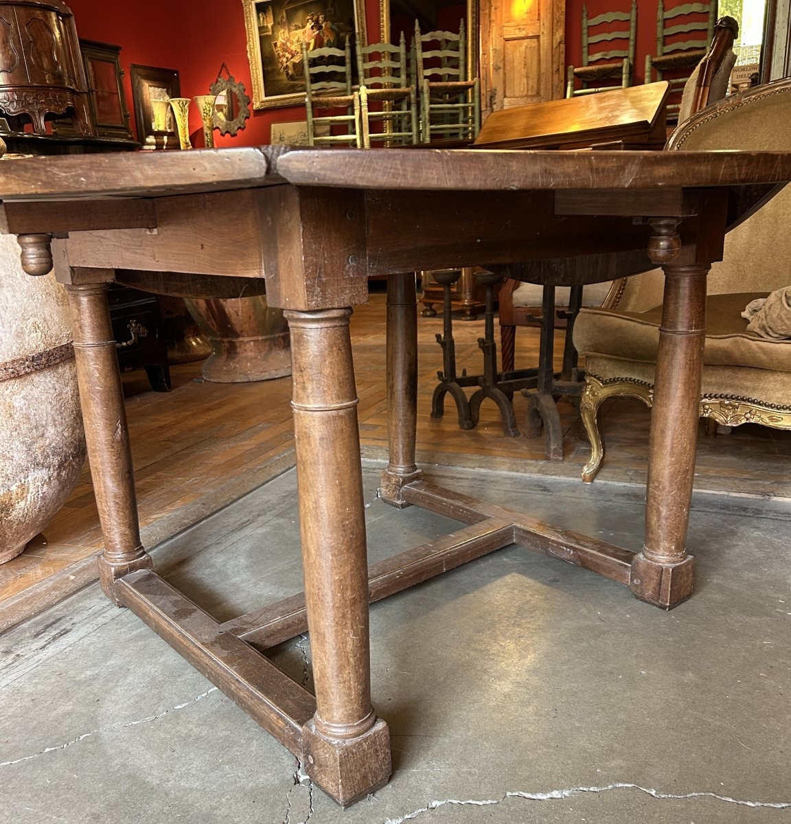 Table en bois de Noyer d'époque Louis XIV-photo-5