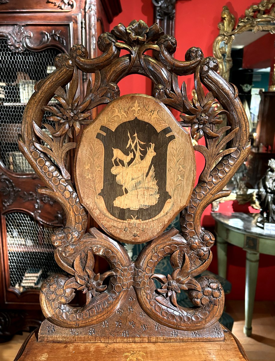 Walnut Wood Chair In The Art-populaire Style-photo-2