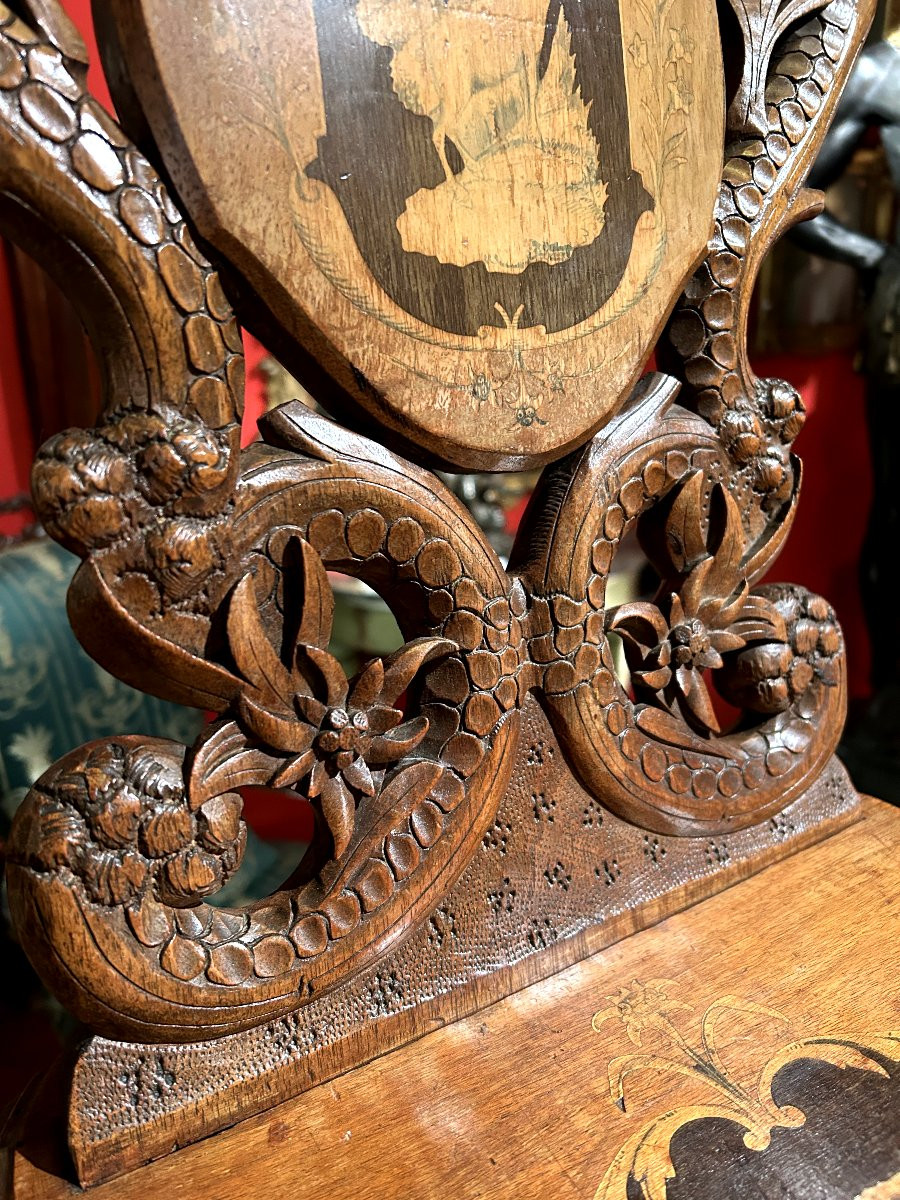 Walnut Wood Chair In The Art-populaire Style-photo-4