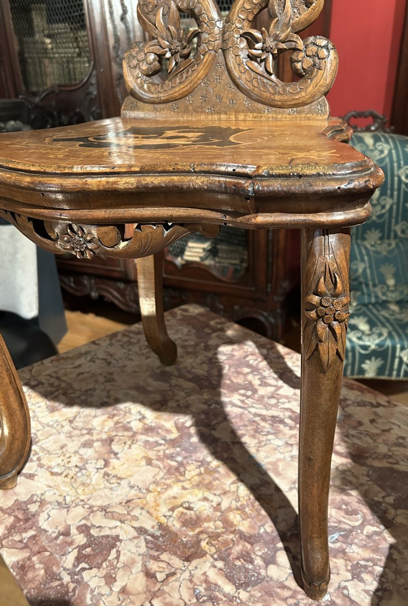 Walnut Wood Chair In The Art-populaire Style-photo-7