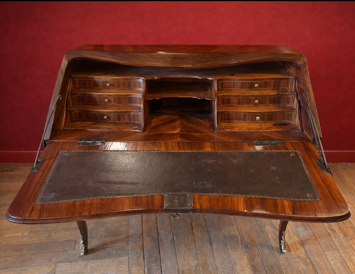 18th Century Marquetry Slant-front Desk-photo-3