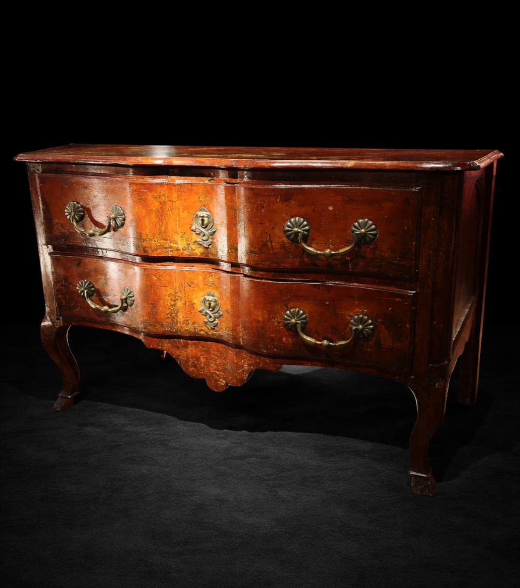 18th Century Chest Of Drawers In Arte Povera
