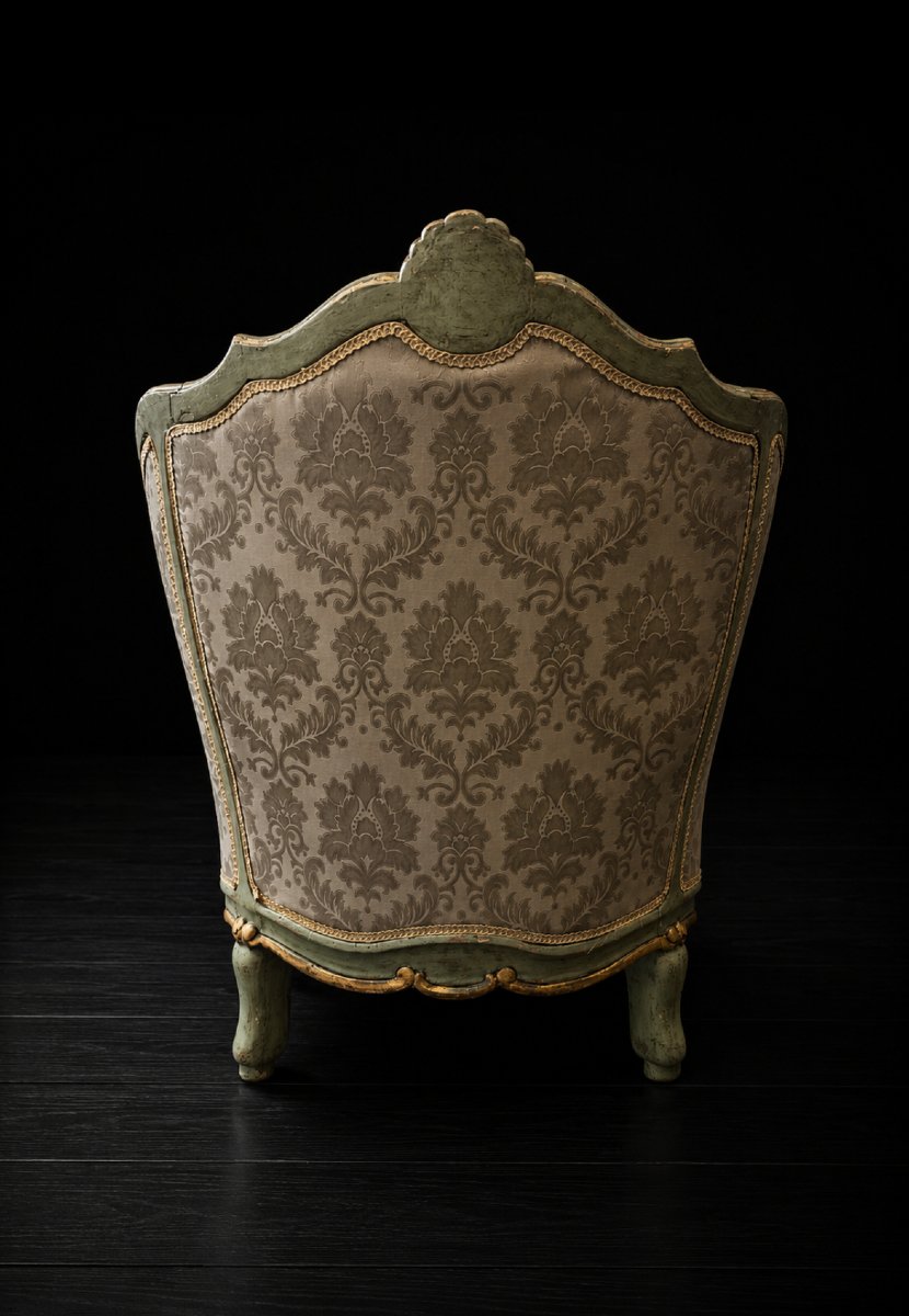 Paire de bergères italiennes de style Louis XV -photo-4