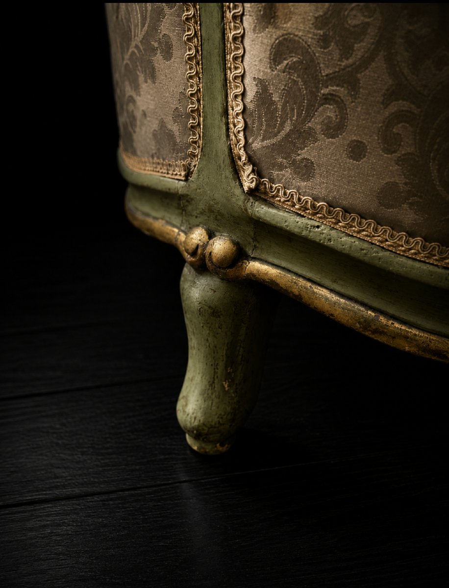 Paire de bergères italiennes de style Louis XV -photo-5