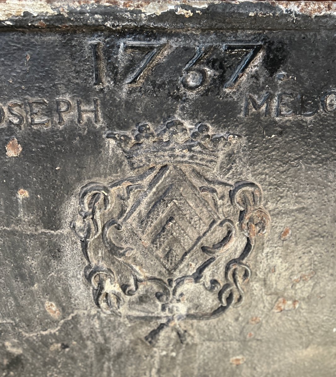 Plaque de cheminée d'époque Louis XV-photo-1