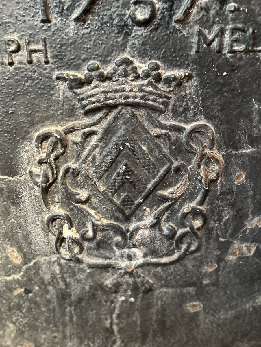 Plaque de cheminée d'époque Louis XV-photo-5