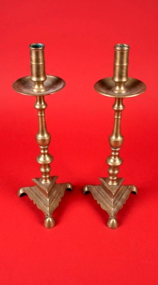 Pair Of 17th-century Bronze Candlesticks