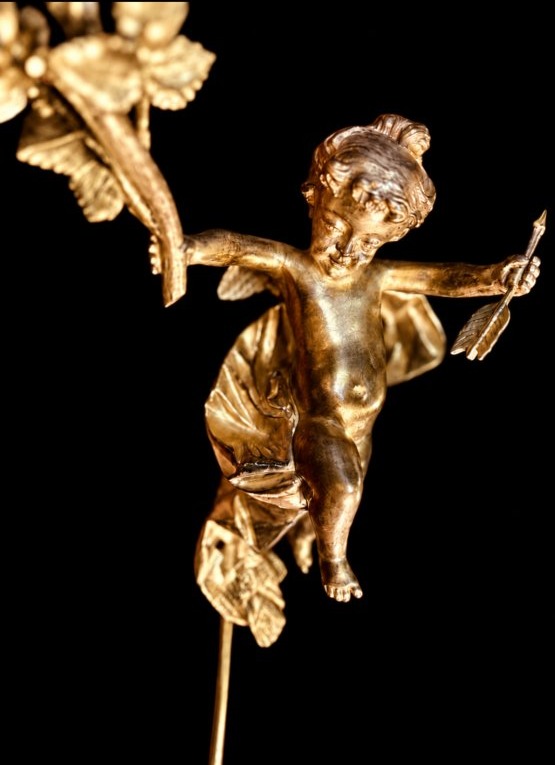 Paire d'appliques en bronze doré-photo-2