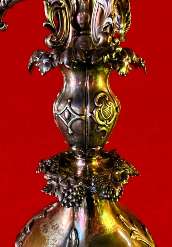 Chandelier en Bronze Argenté -photo-2