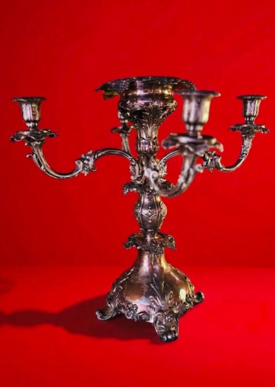 Chandelier en Bronze Argenté 