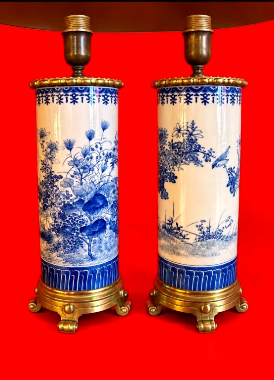 Paire de Lampe en porcelaine -photo-2