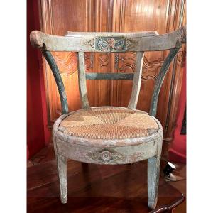 Gondola Armchair With Phrygian Cap Decoration, 18th Century