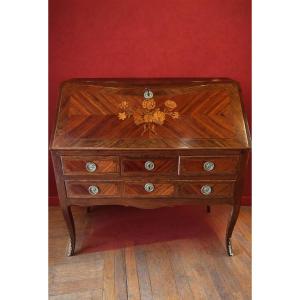 18th Century Marquetry Slant-front Desk