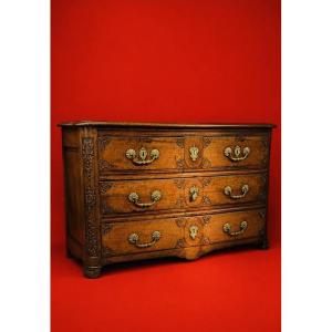 Commode d'époque Louis XIV en bois de noyer