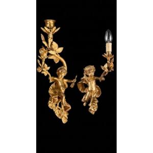 Pair Of Gilded Bronze Wall Sconces