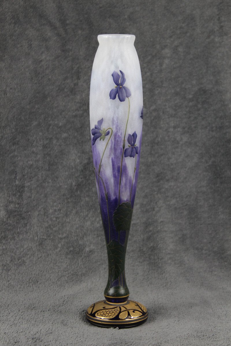 Vase Daum Nancy (violettes)-photo-4