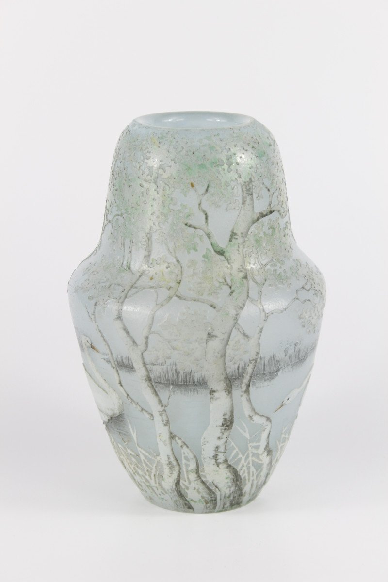 Vase Daum Nancy (cygnes)-photo-2
