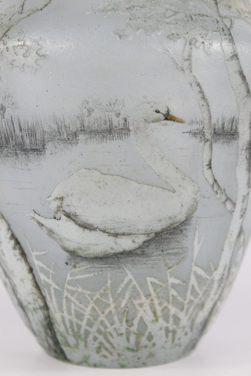 Vase Daum Nancy (cygnes)-photo-5
