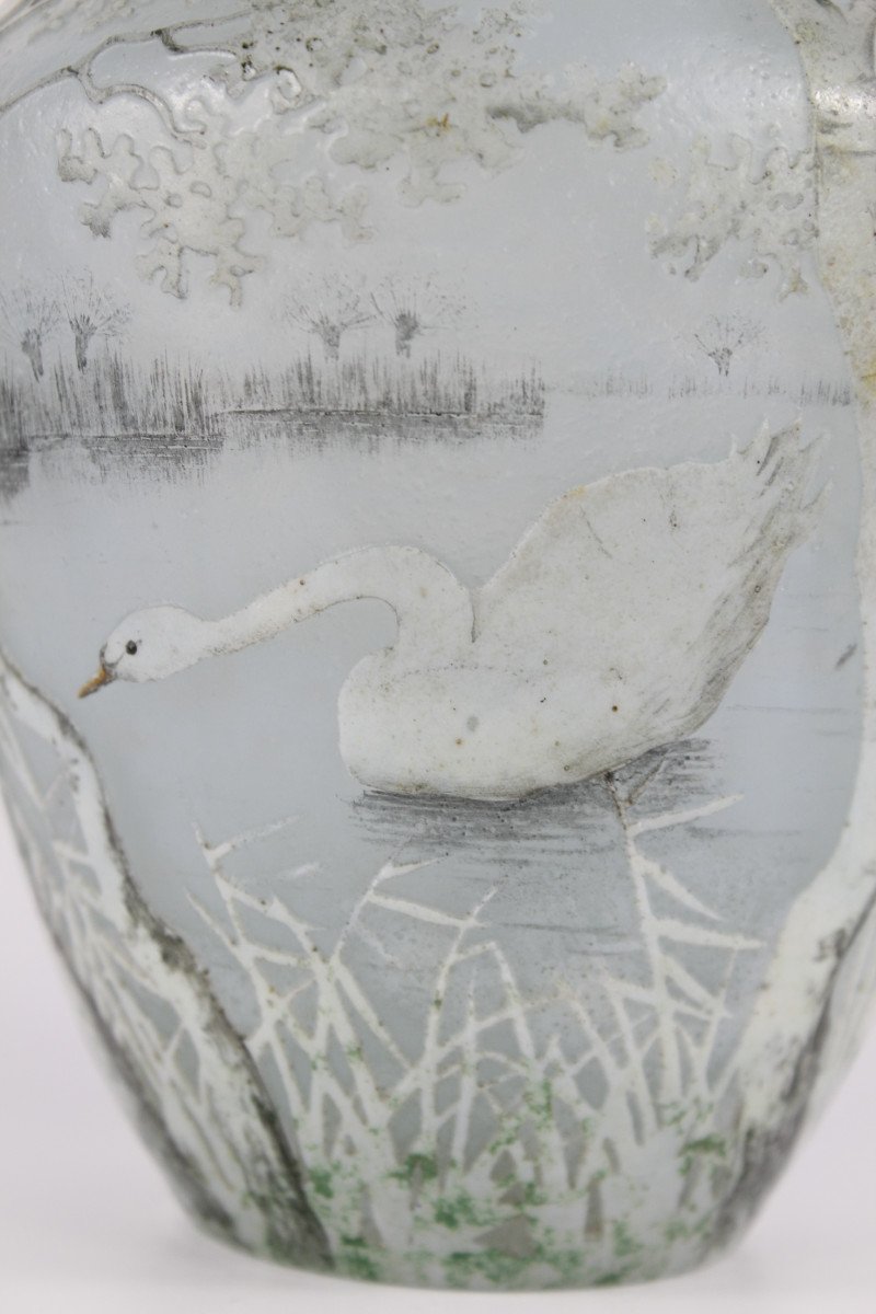 Vase Daum Nancy (cygnes)-photo-6