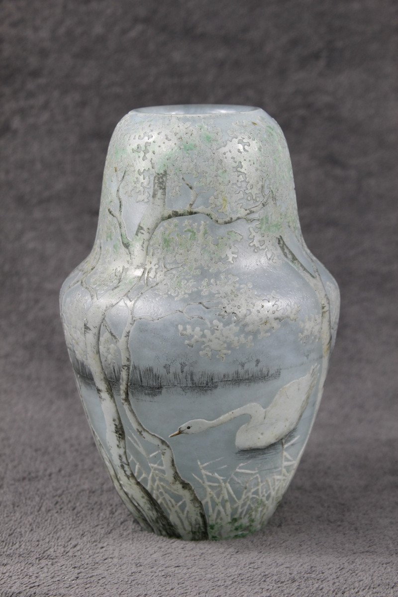 Vase Daum Nancy (cygnes)