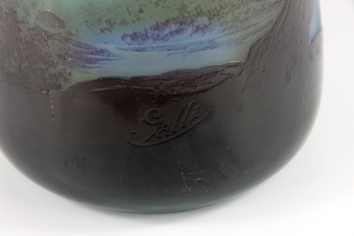 Vase Gallé (paysage lacustre)-photo-3