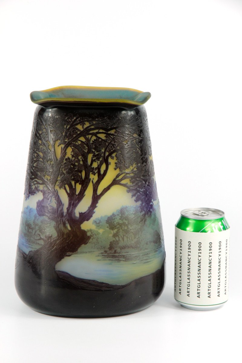 Vase Gallé (paysage lacustre)-photo-4