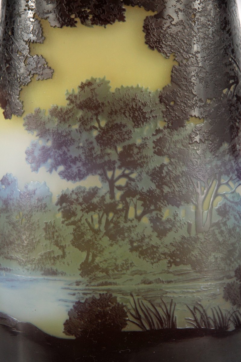 Vase Gallé (paysage lacustre)-photo-7