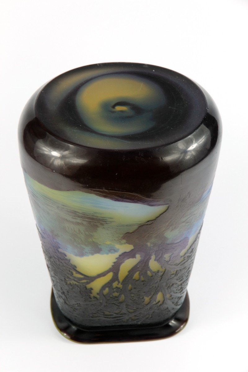 Vase Gallé (paysage lacustre)-photo-8