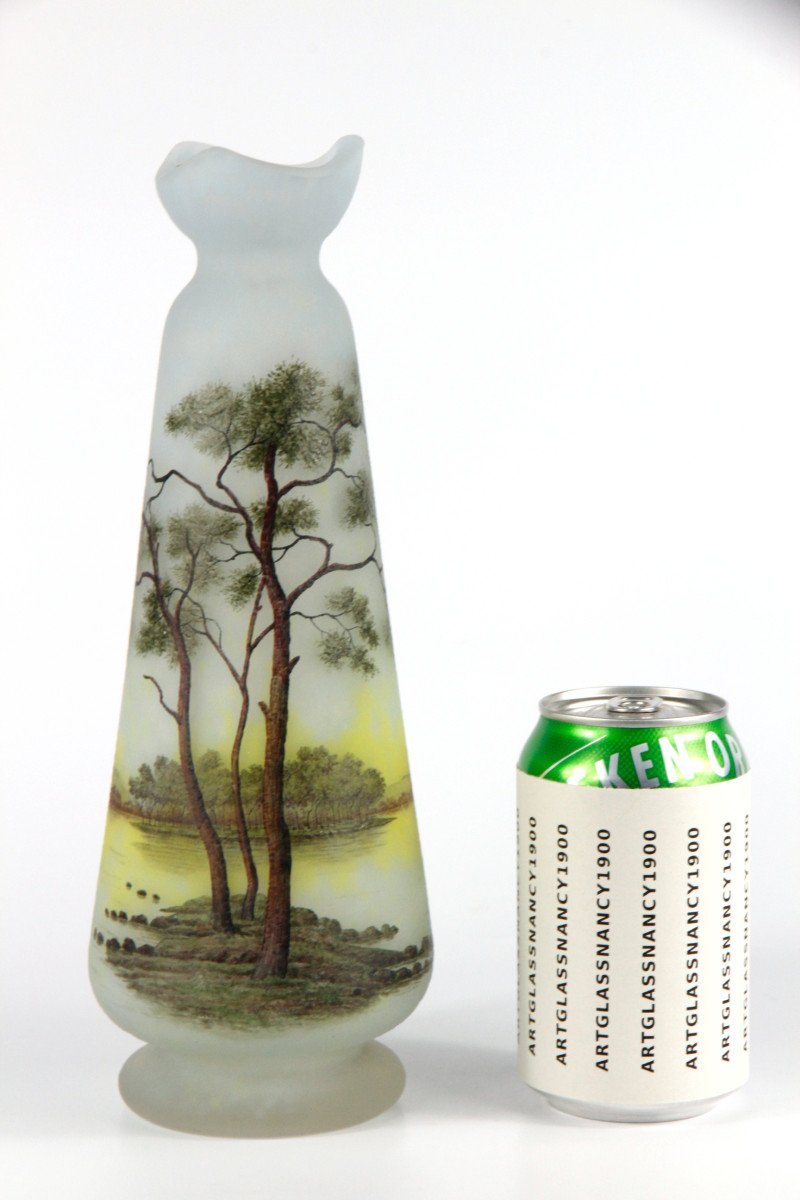 Vase Daum Nancy (paysage Lacustre)-photo-4