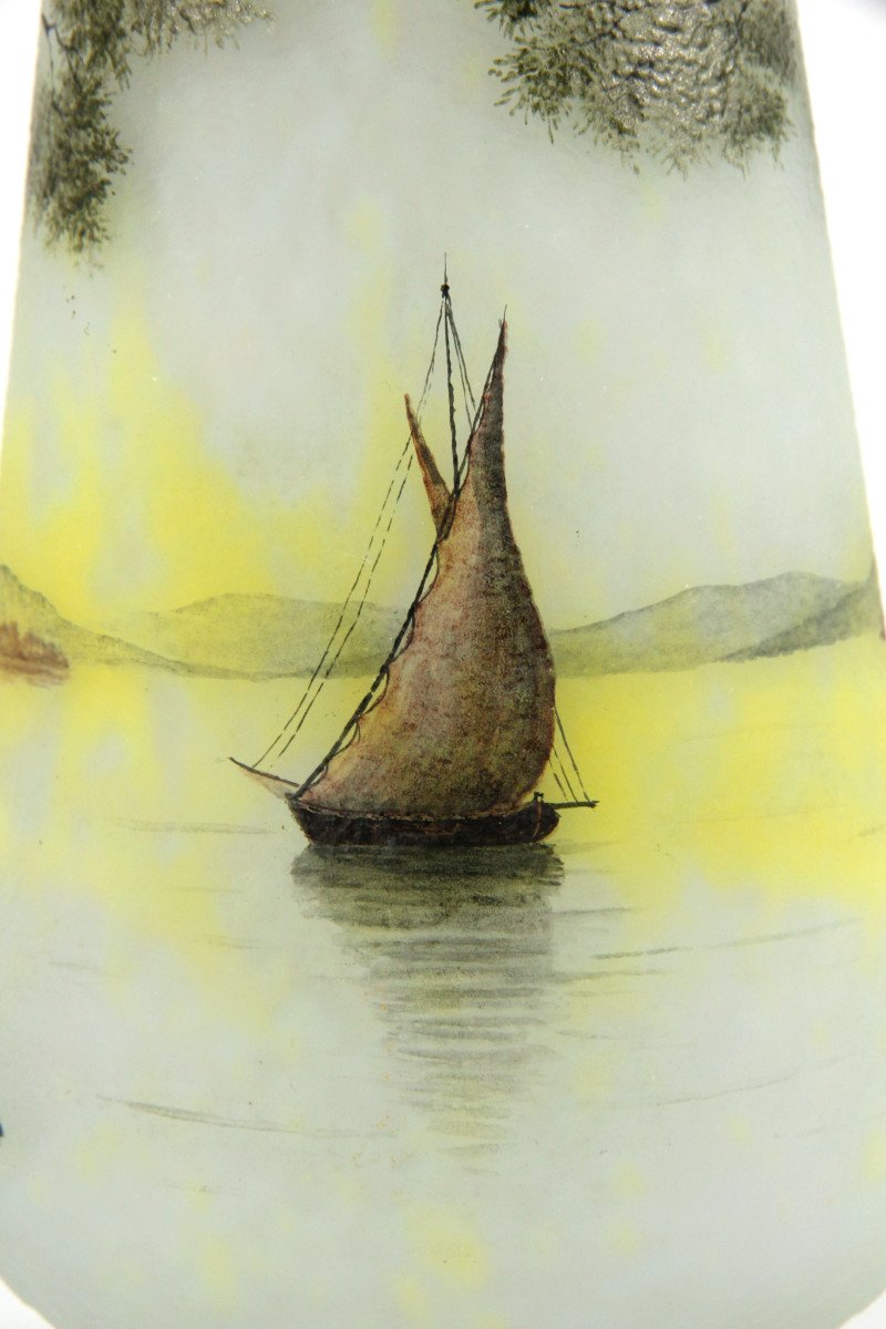 Vase Daum Nancy (paysage Lacustre)-photo-7