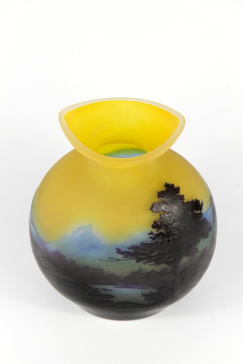 Vase Gallé (paysage alpin)-photo-2
