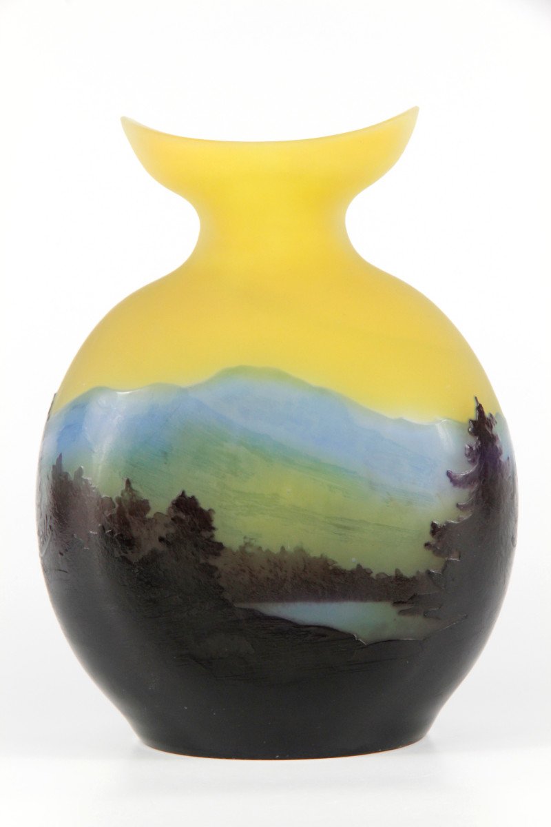 Vase Gallé (paysage alpin)-photo-3
