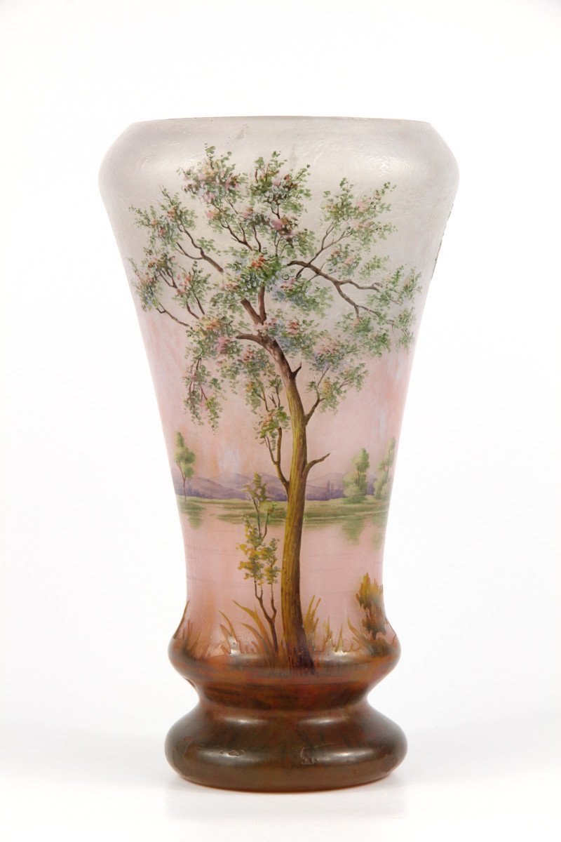 Vase Daum Nancy (paysage de printemps)