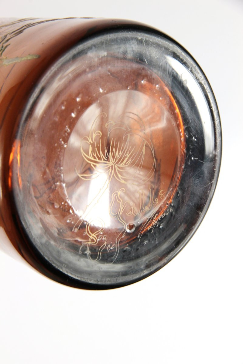 Cristallerie Gallé Vase (thistles)-photo-4