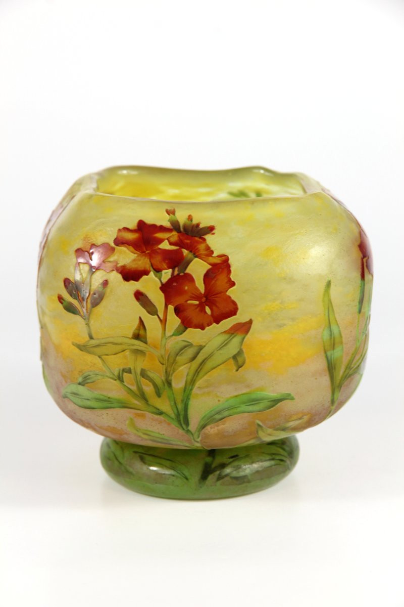 Vase Daum Nancy (giroflées)-photo-2