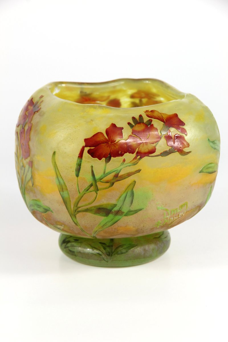 Vase Daum Nancy (giroflées)-photo-3