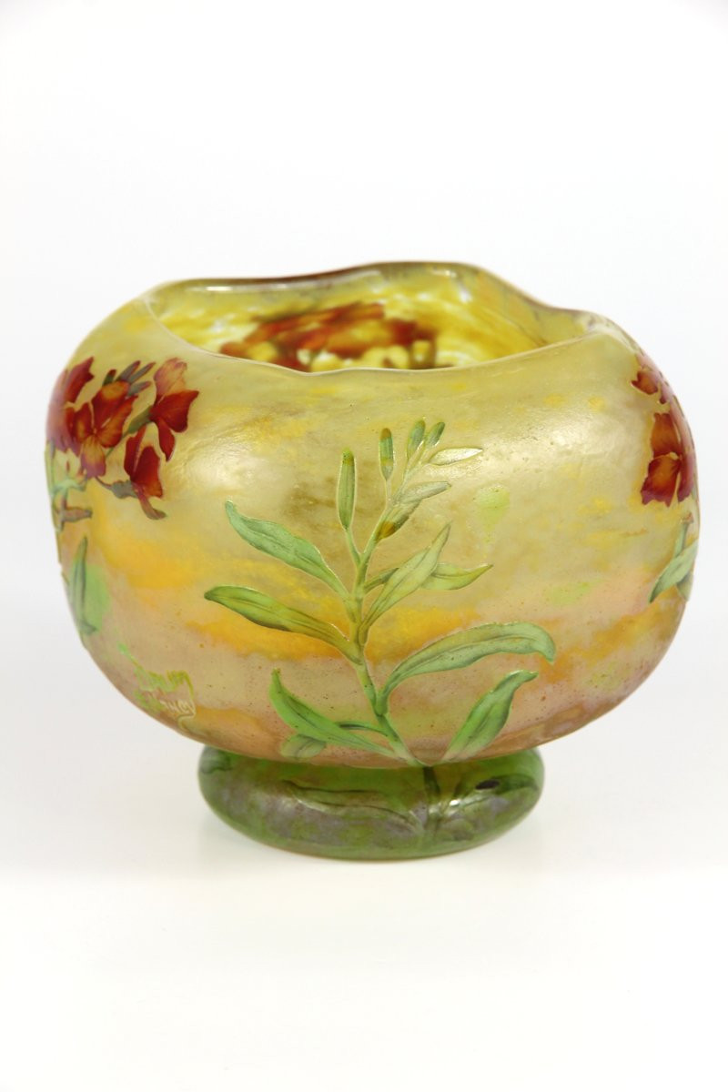 Vase Daum Nancy (giroflées)-photo-4