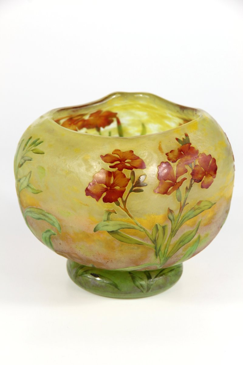 Vase Daum Nancy (giroflées)-photo-5