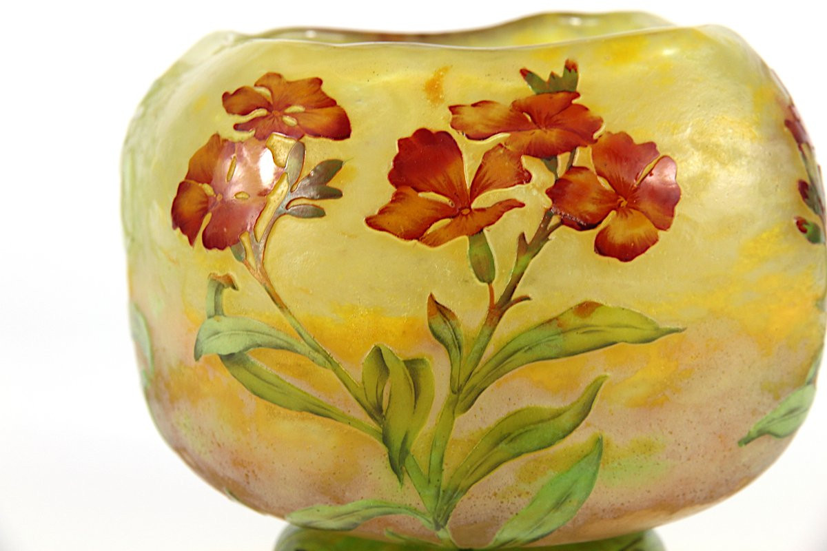 Vase Daum Nancy (giroflées)-photo-8