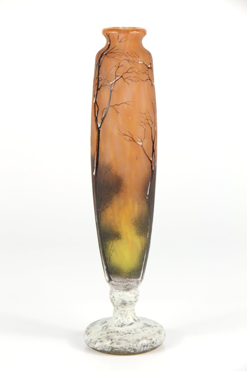 Vase Daum Nancy (paysage hivernal)-photo-1