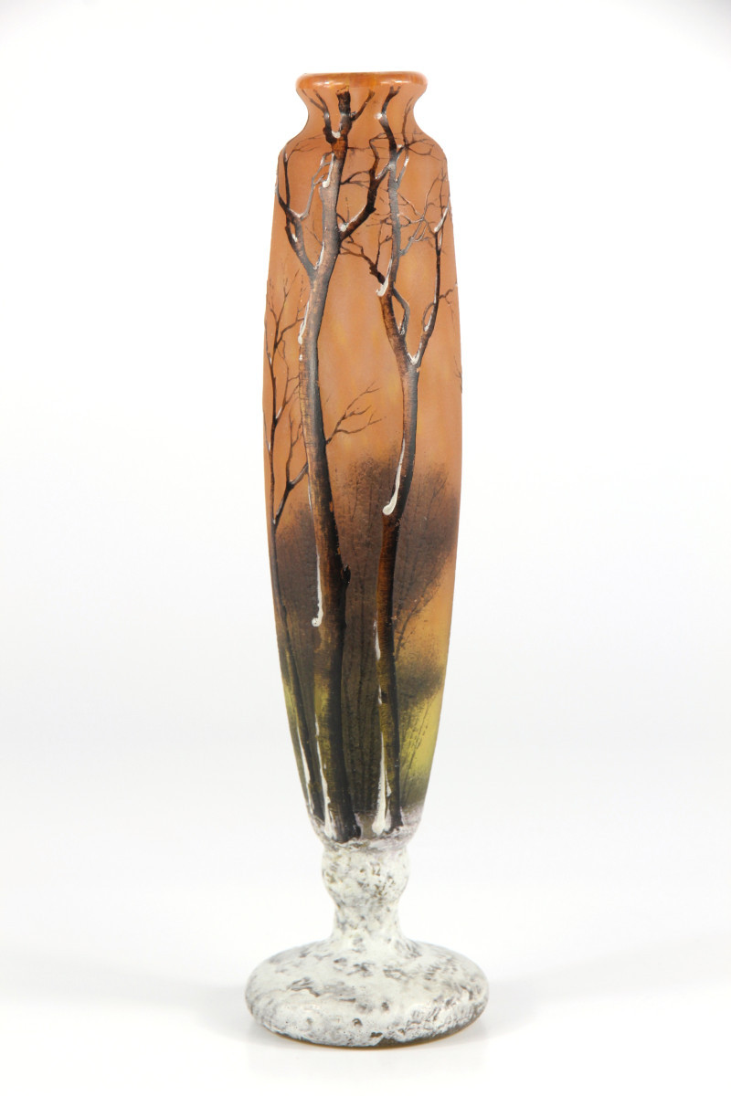 Vase Daum Nancy (paysage hivernal)