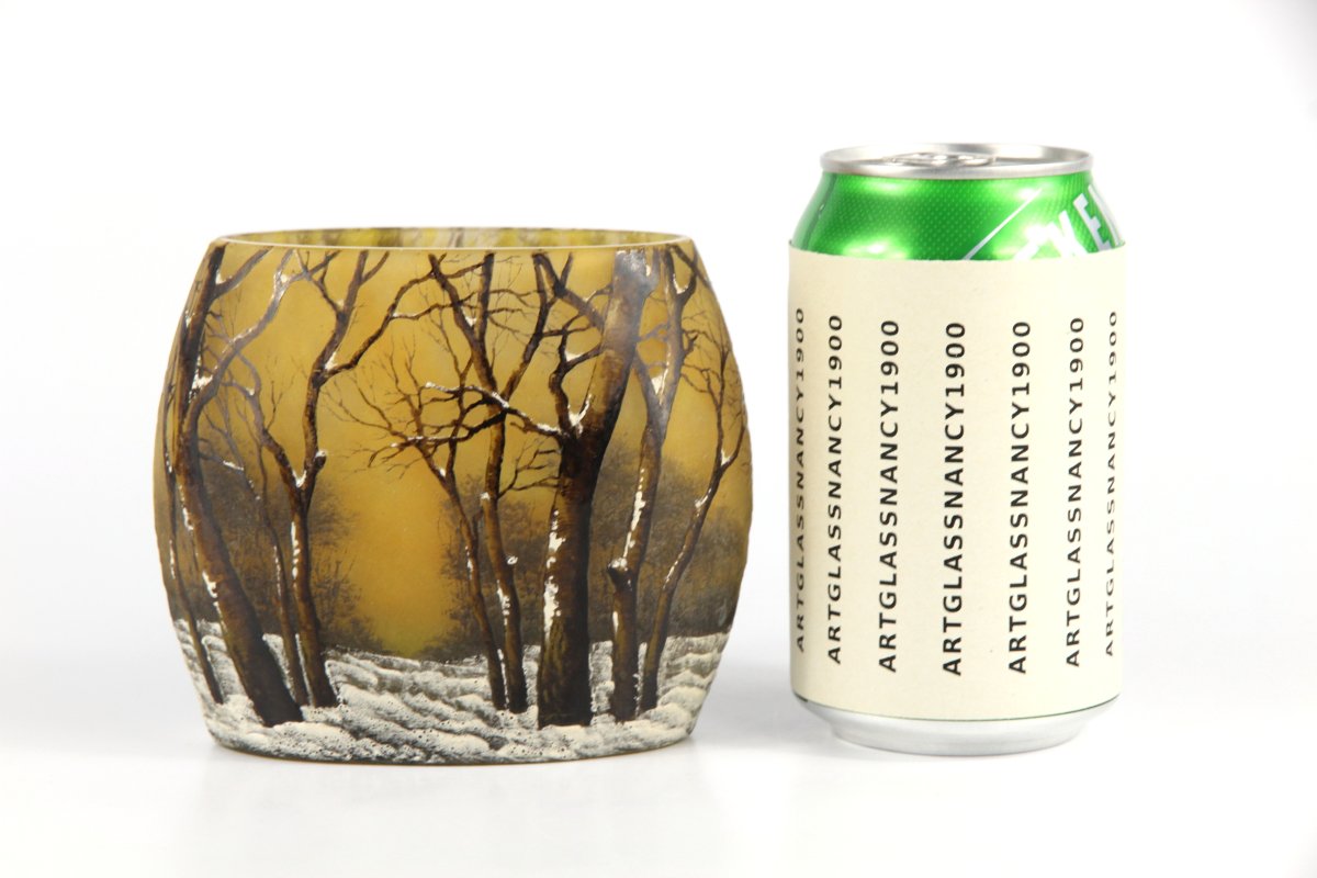 Vase Daum Nancy (paysage hivernal)-photo-2